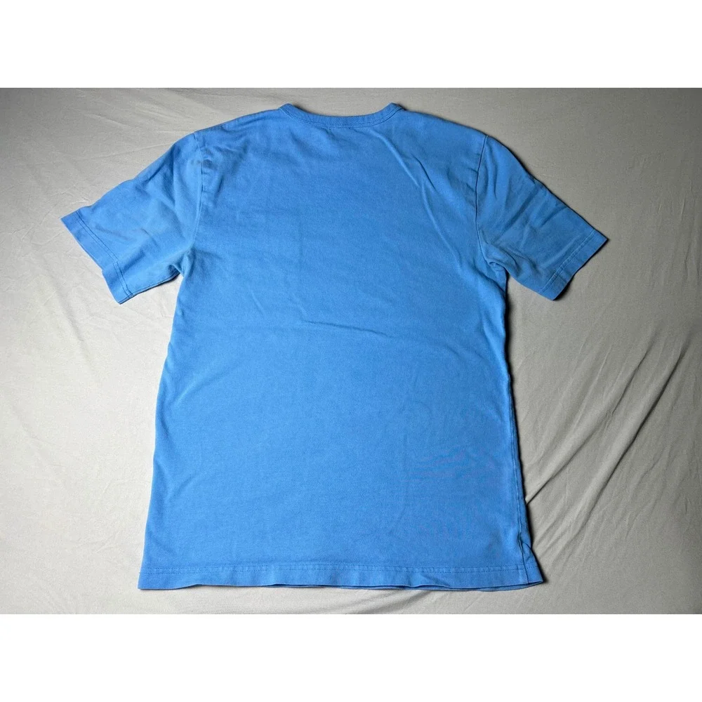 Champion Mens Pocket T-Shirt Blue Embroidered Script Logo Short Sleeve Tee